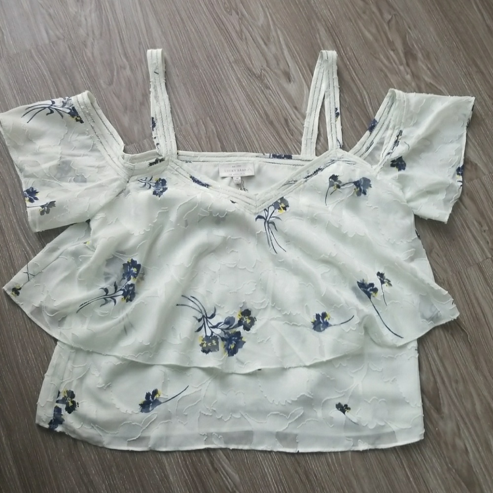NWT Lucky Brand cold shoulder crop top